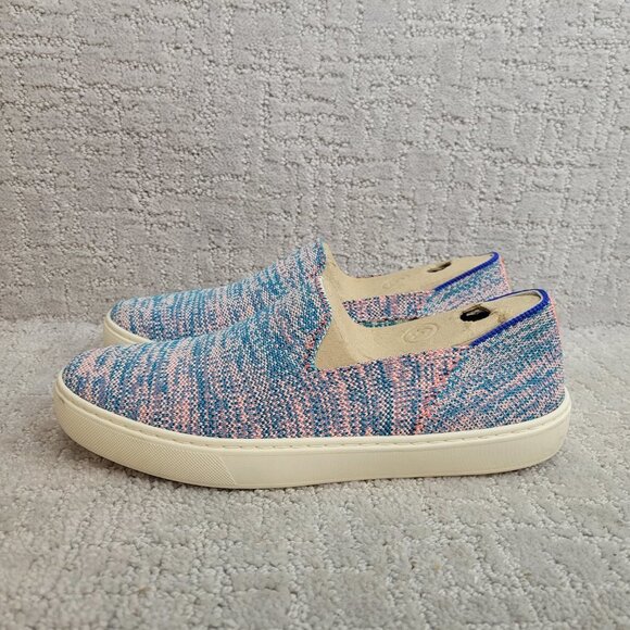 ROTHY'S The Sneaker Women's Size 9 Turquoise Melange Slip On Textile Flat Shoe - Picture 3 of 12